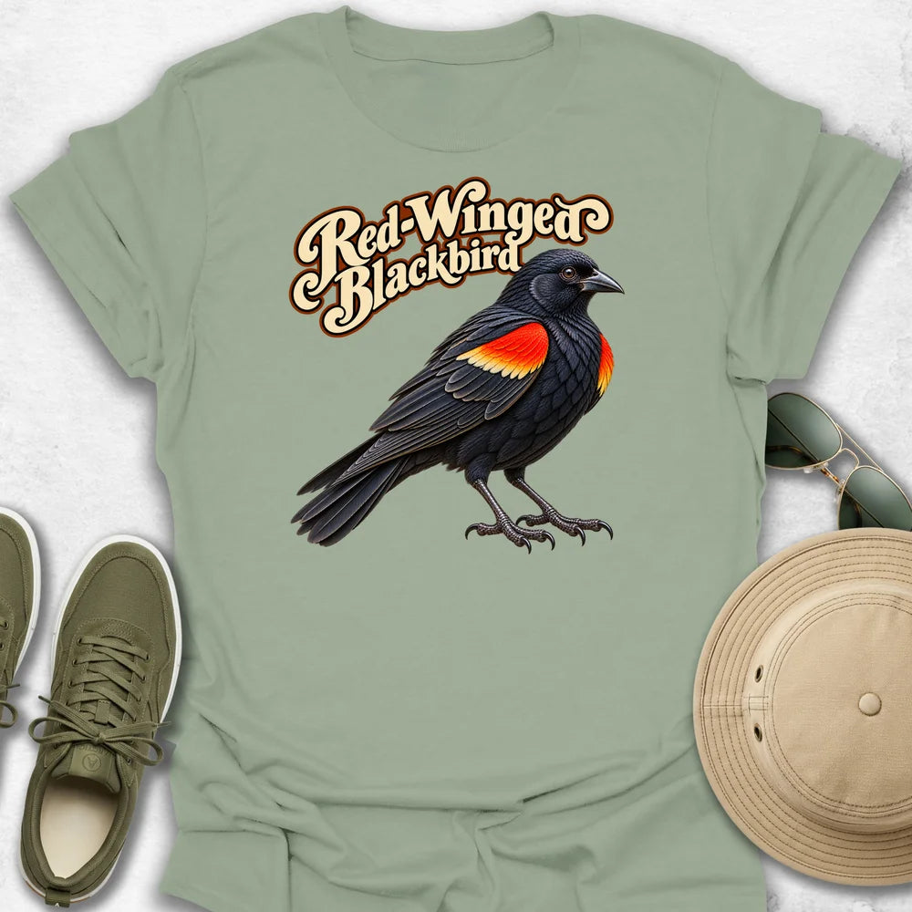 Red-Winged Blackbird with Name T-Shirt