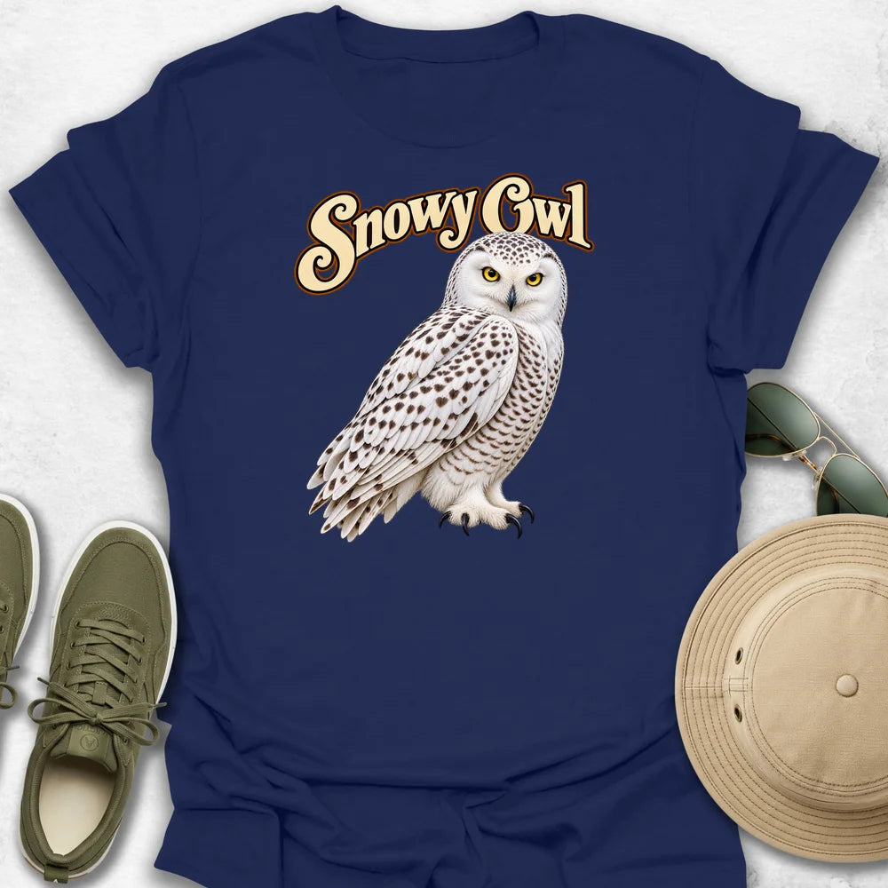 Mottled Snowy Owl with Name T-Shirt