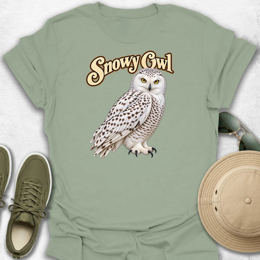 Mottled Snowy Owl with Name T-Shirt
