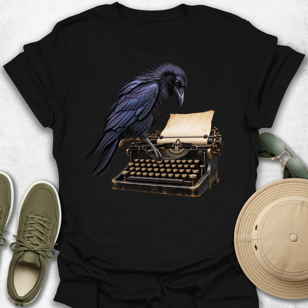 Raven Typing T-Shirt in Black