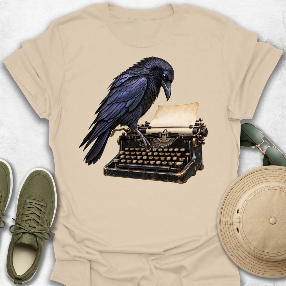 Raven Typing T-Shirt in Sand