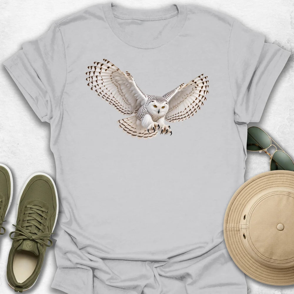 Snowy Owl in Power Dive T-Shirt