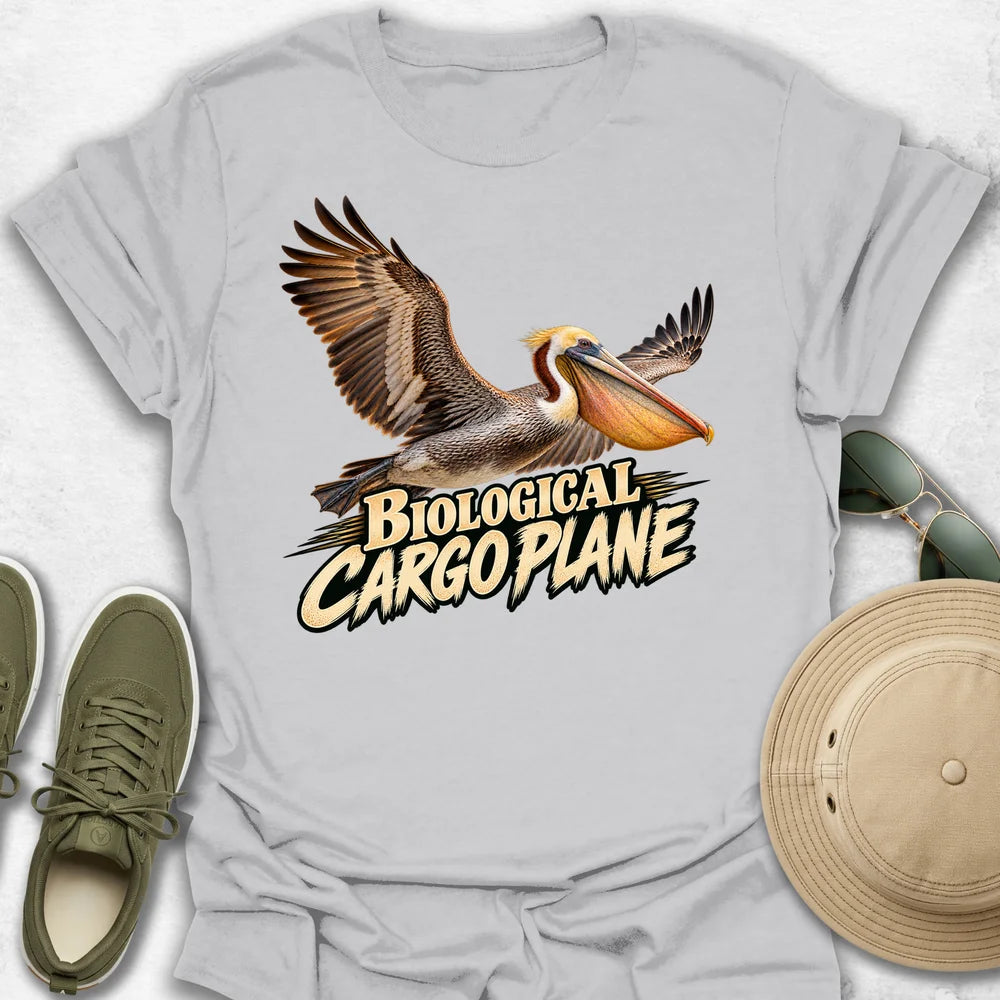 Biological Cargo Plane T-Shirt in Ice Grey