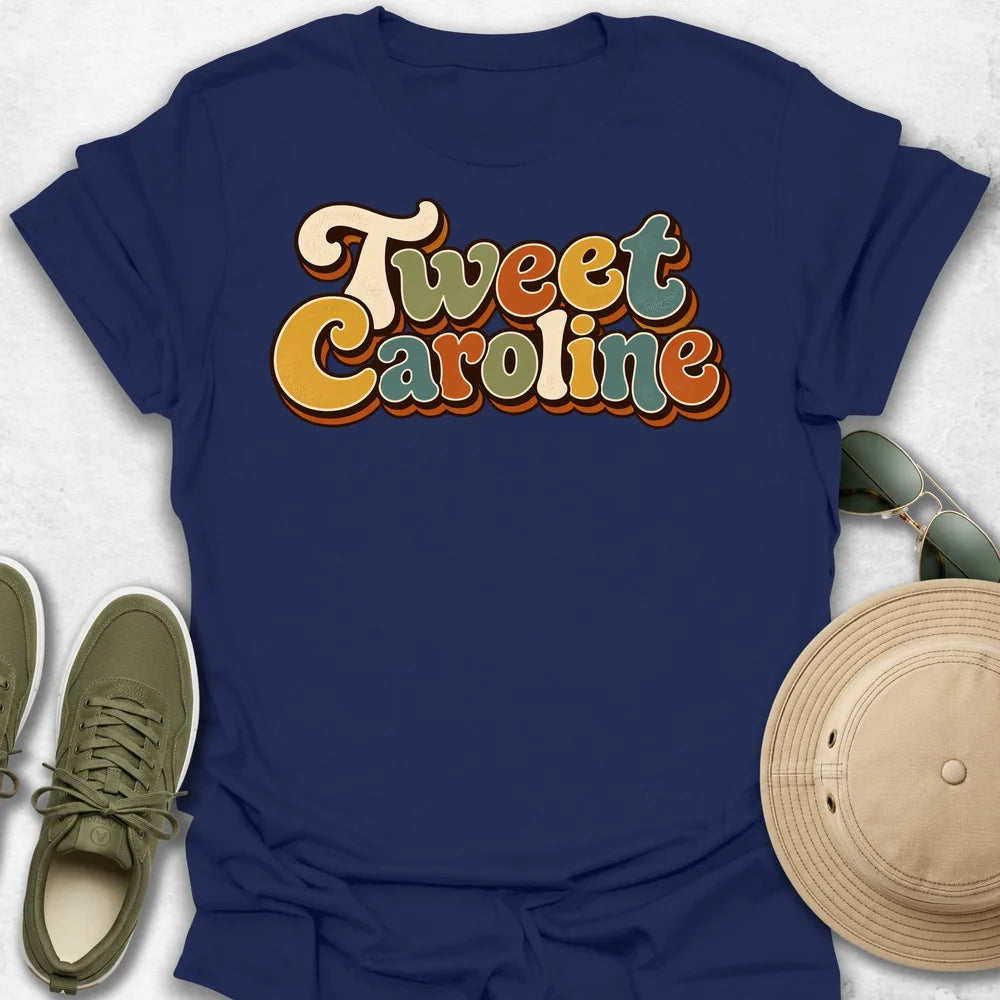 Tweet Caroline T-Shirt in Navy