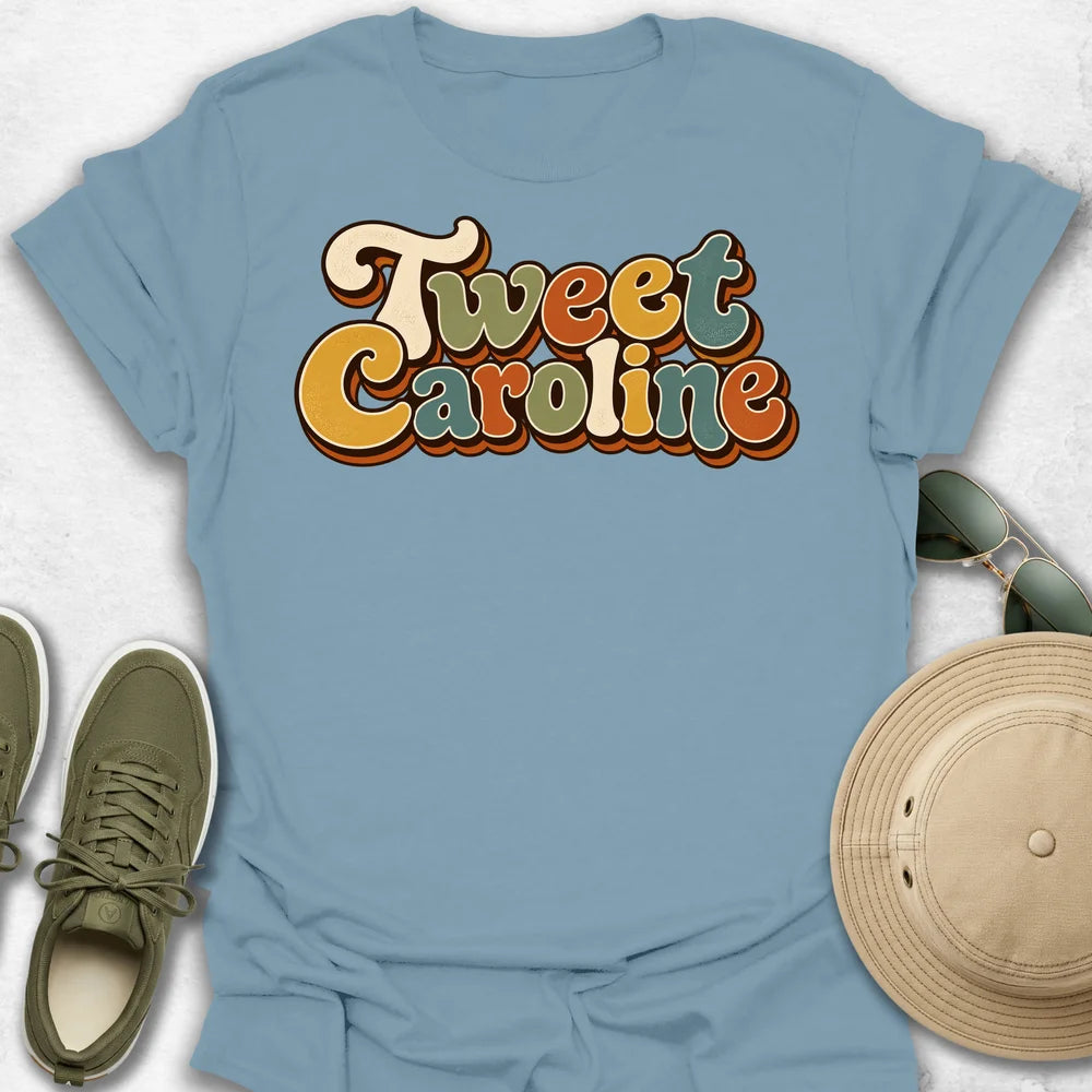 Tweet Caroline T-Shirt in Stone Blue