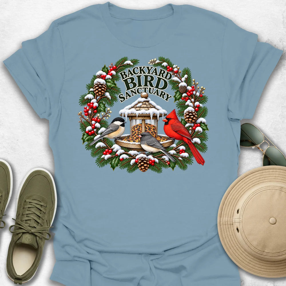 Backyard Bird Sanctuary Winter Edition T-Shirt
