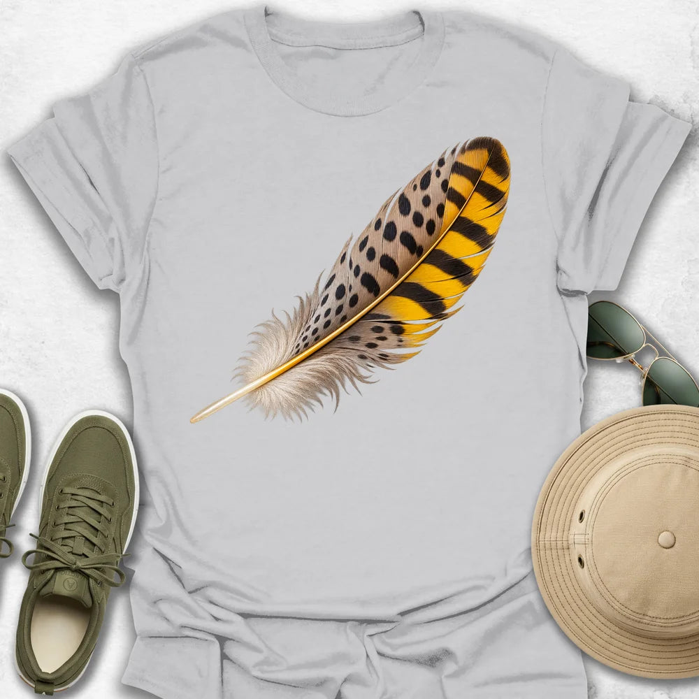 Northern Flicker Feather T-Shirt in Ice Grey