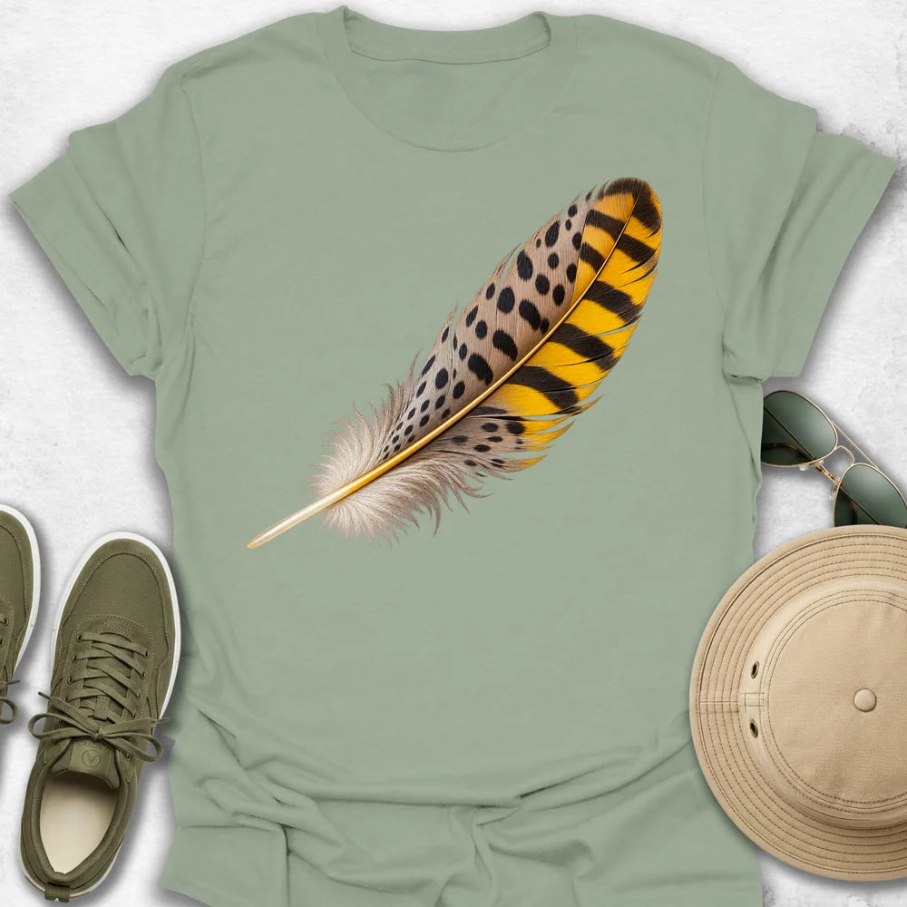 Northern Flicker Feather T-Shirt in Sage