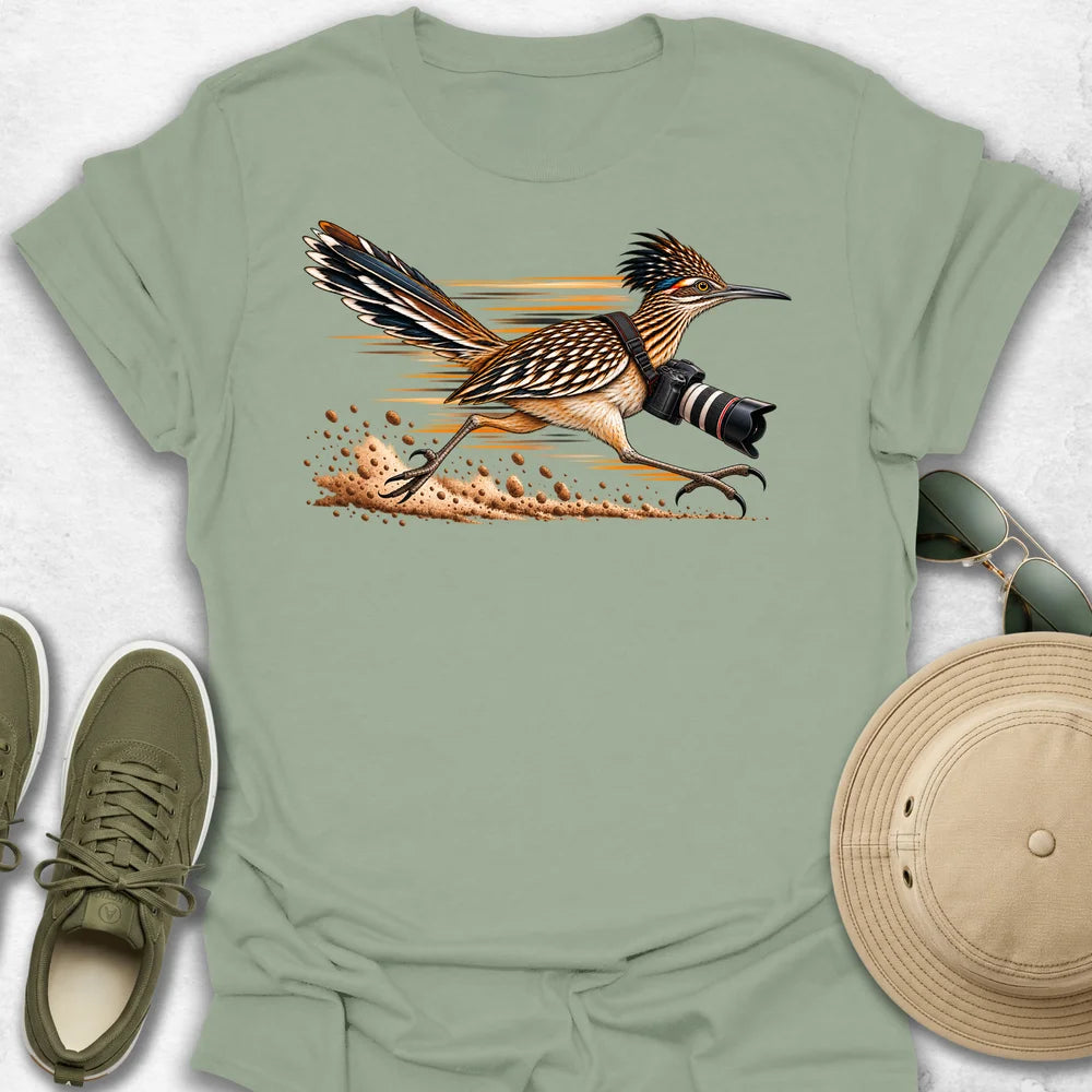 High-Speed Roadrunner Photographer T-Shirt in Sage