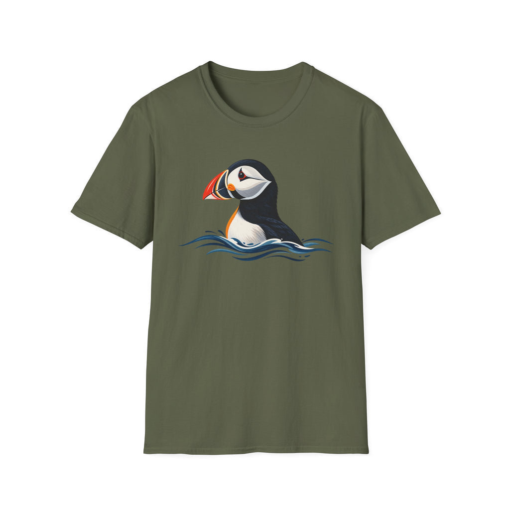 Puffin Rising Through Waves T-Shirt