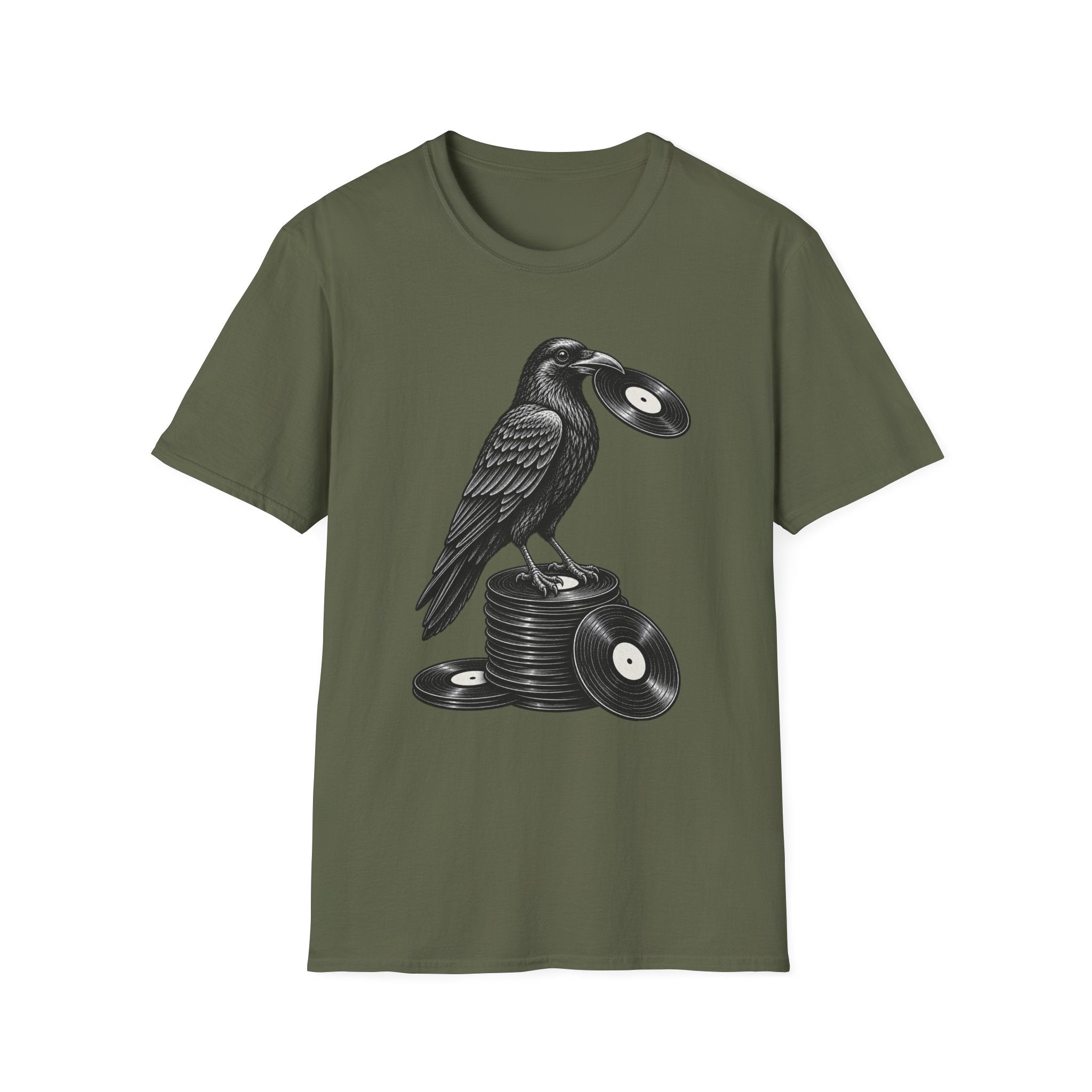 Crow Standing on Vinyl T-Shirt