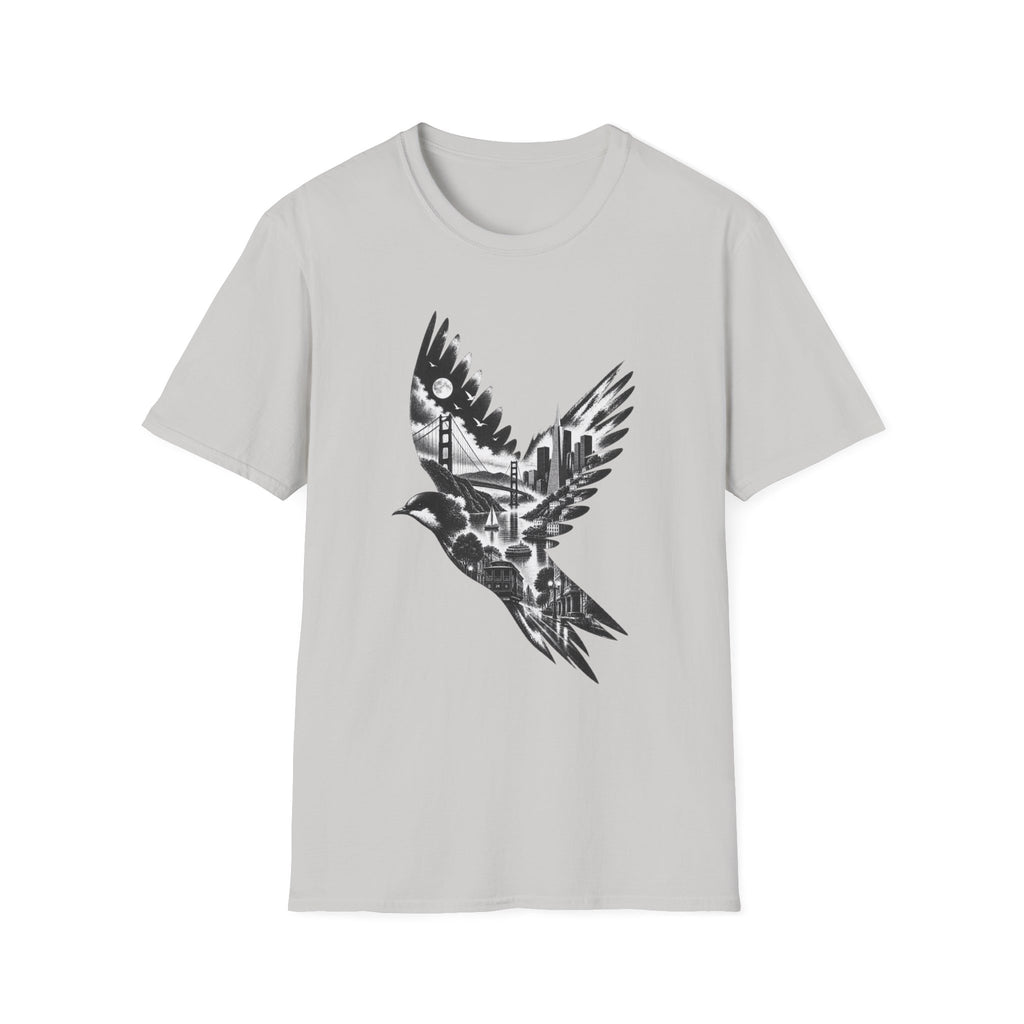 San Francisco Cityscape Bird in Flight T-Shirt